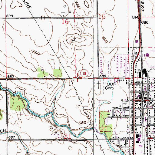 Topographic Map of Township of Prairie, IN