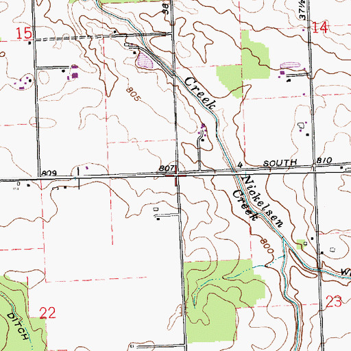 Topographic Map of Township of Preble, IN