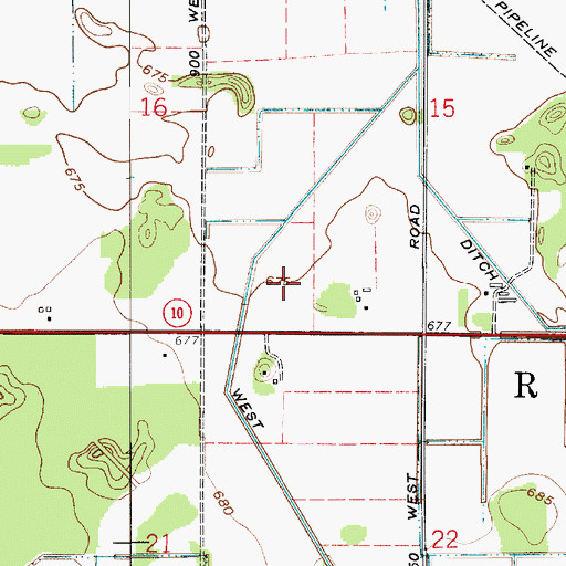 Topographic Map of Township of Railroad, IN