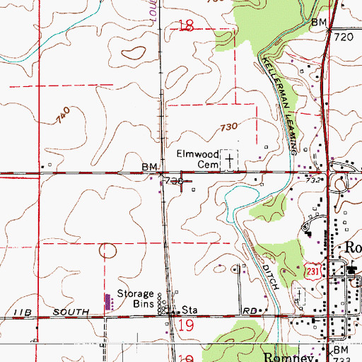 Topographic Map of Township of Randolph, IN
