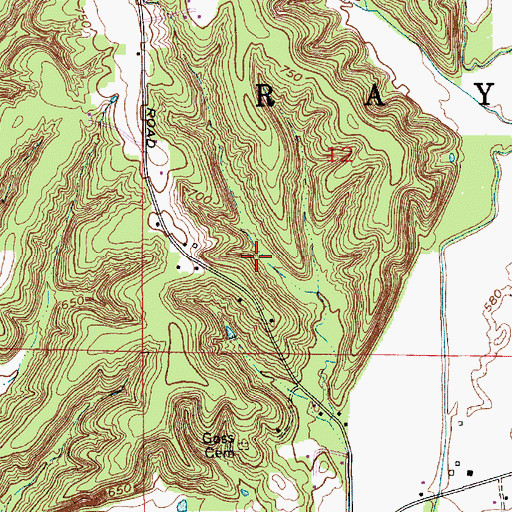 Topographic Map of Township of Ray, IN