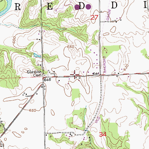Topographic Map of Township of Redding, IN