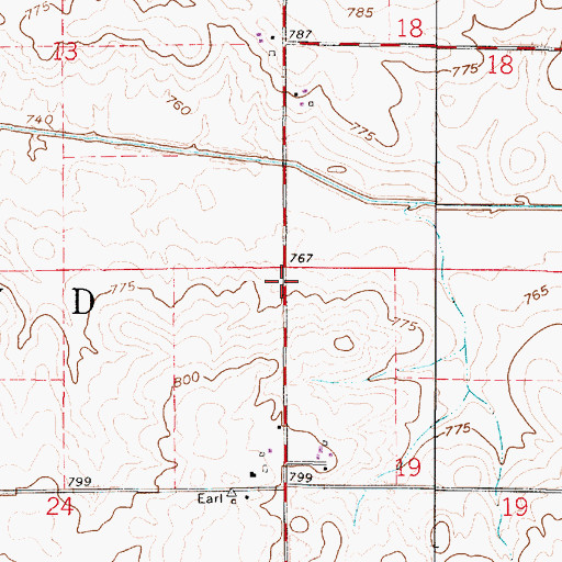 Topographic Map of Township of Richland, IN
