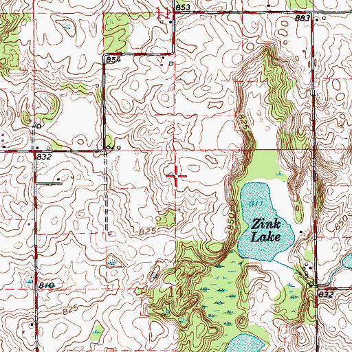 Topographic Map of Township of Richland, IN