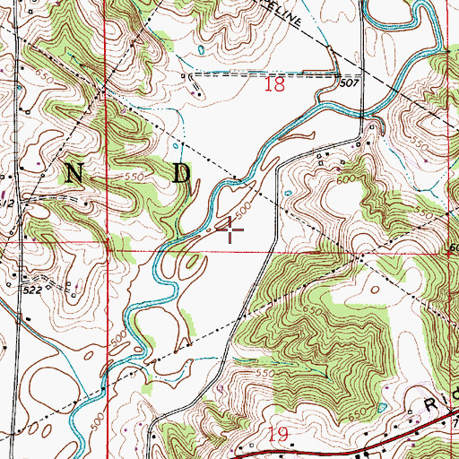 Topographic Map of Township of Richland, IN