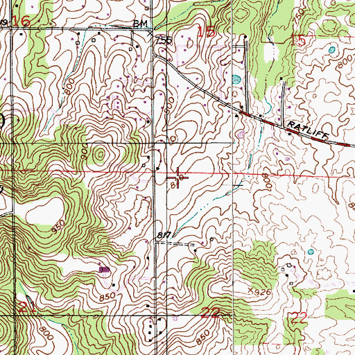 Topographic Map of Township of Richland, IN