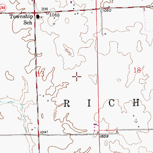 Topographic Map of Township of Richland, IN