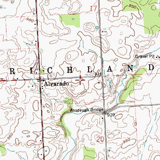 Topographic Map of Township of Richland, IN