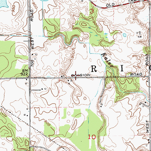 Topographic Map of Township of Richland, IN