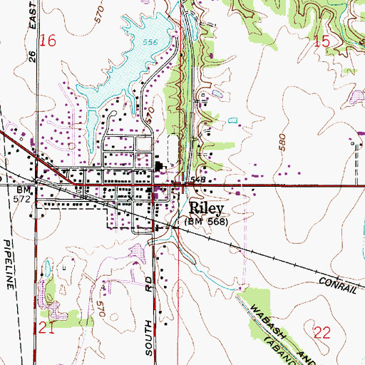 Topographic Map of Township of Riley, IN