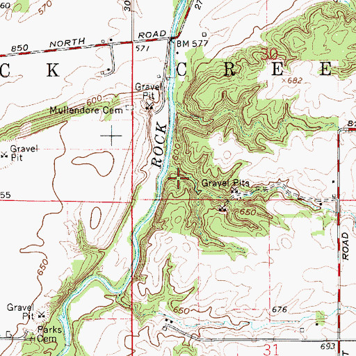 Topographic Map of Township of Rock Creek, IN