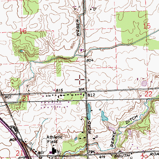Topographic Map of Township of Root, IN