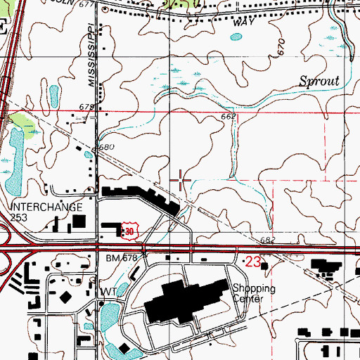 Topographic Map of Township of Ross, IN