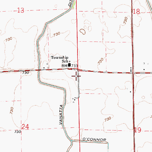 Topographic Map of Township of Round Grove, IN