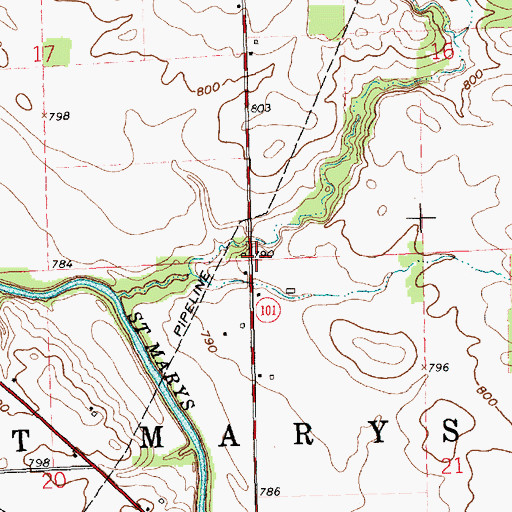 Topographic Map of Township of Saint Marys, IN