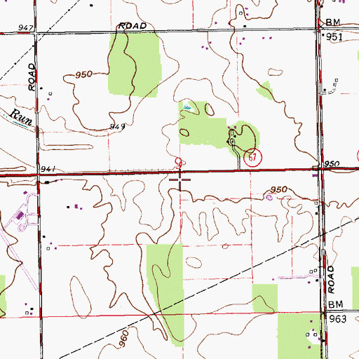 Topographic Map of Township of Salem, IN
