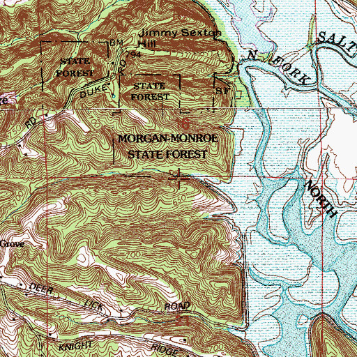 Topographic Map of Township of Salt Creek, IN