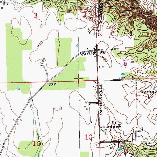 Topographic Map of Township of Saluda, IN