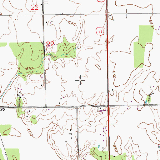 Topographic Map of Township of Sand Creek, IN