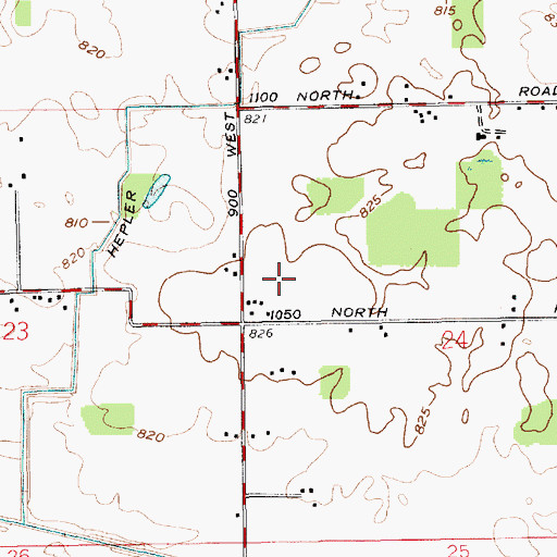 Topographic Map of Township of Scott, IN