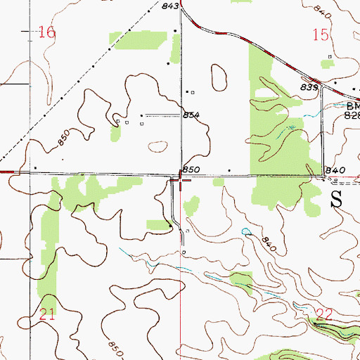 Topographic Map of Township of Scott, IN