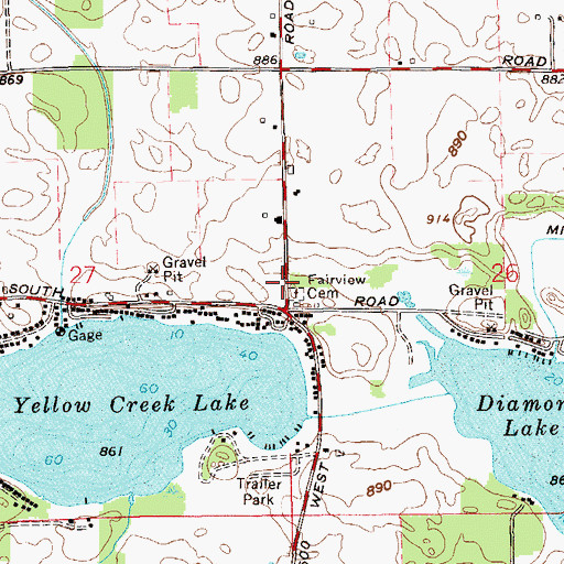 Topographic Map of Township of Seward, IN