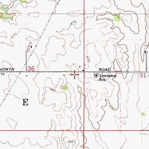 Topographic Map of Township of Shawnee, IN