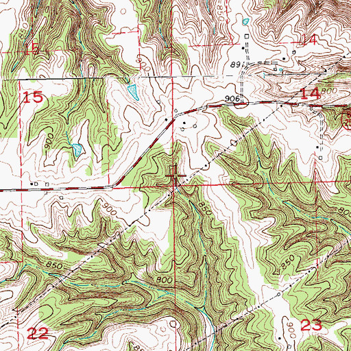 Topographic Map of Township of Shelby, IN