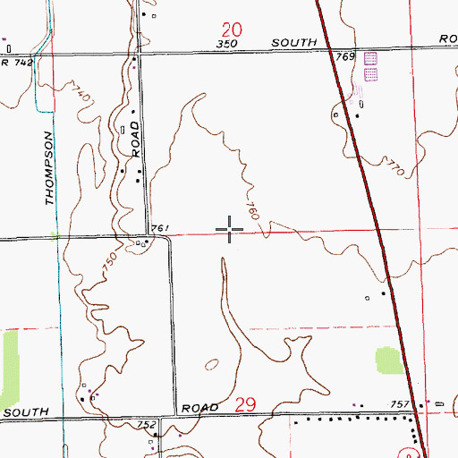 Topographic Map of Township of Shelby, IN