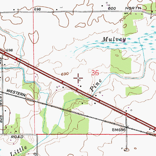 Topographic Map of Township of Shelby, IN