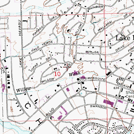 Topographic Map of Havasu Samaritan Regional Hospital Heliport, AZ