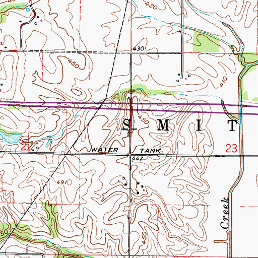 Topographic Map of Township of Smith, IN