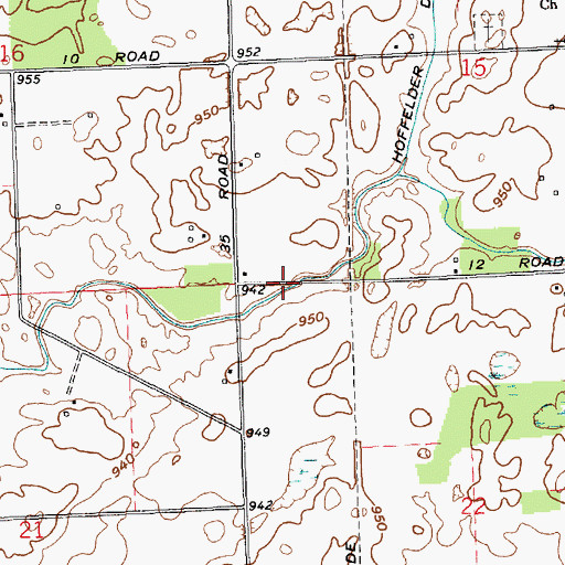 Topographic Map of Township of Smithfield, IN