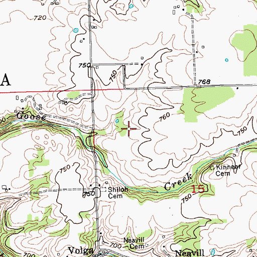 Topographic Map of Township of Smyrna, IN