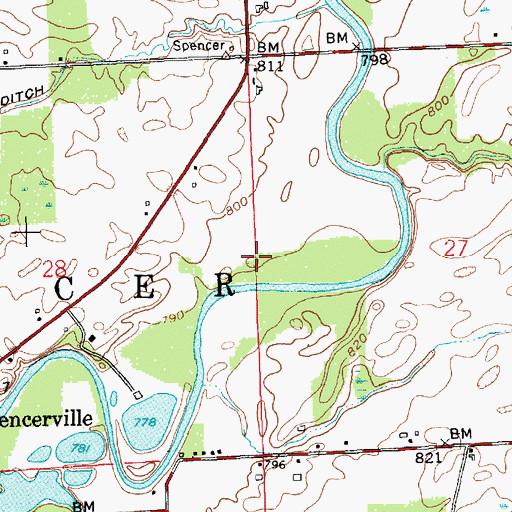 Topographic Map of Township of Spencer, IN