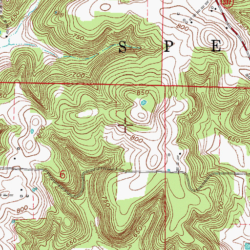 Topographic Map of Township of Spencer, IN