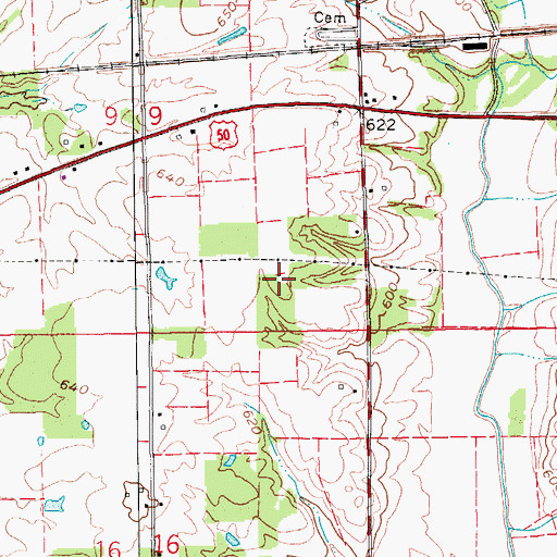 Topographic Map of Township of Spencer, IN