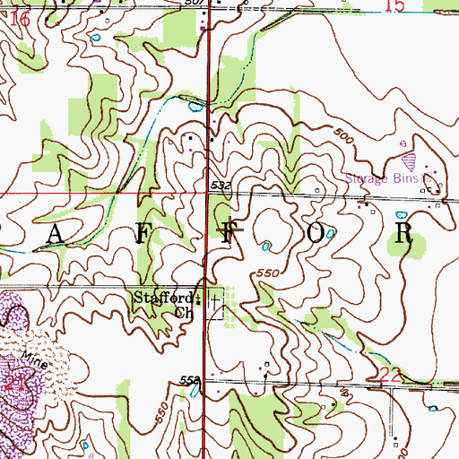 Topographic Map of Township of Stafford, IN