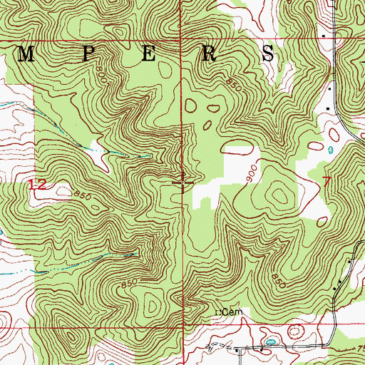 Topographic Map of Township of Stampers Creek, IN