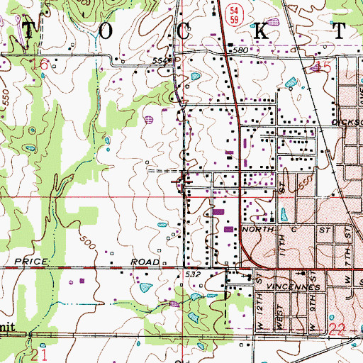 Topographic Map of Township of Stockton, IN