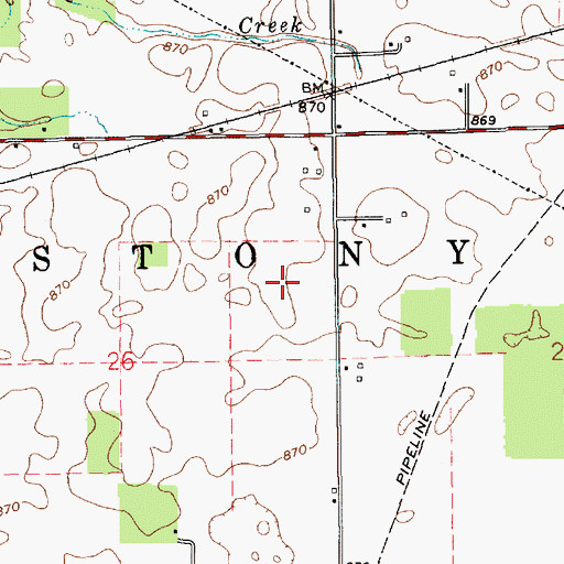 Topographic Map of Township of Stony Creek, IN