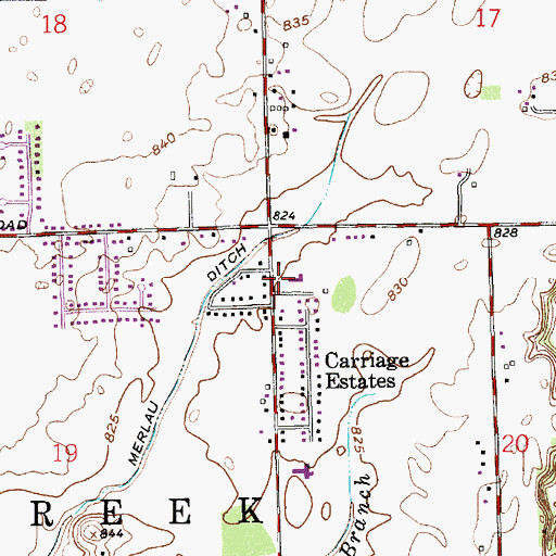 Topographic Map of Township of Sugar Creek, IN