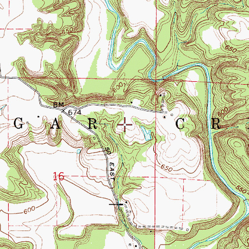 Topographic Map of Township of Sugar Creek, IN
