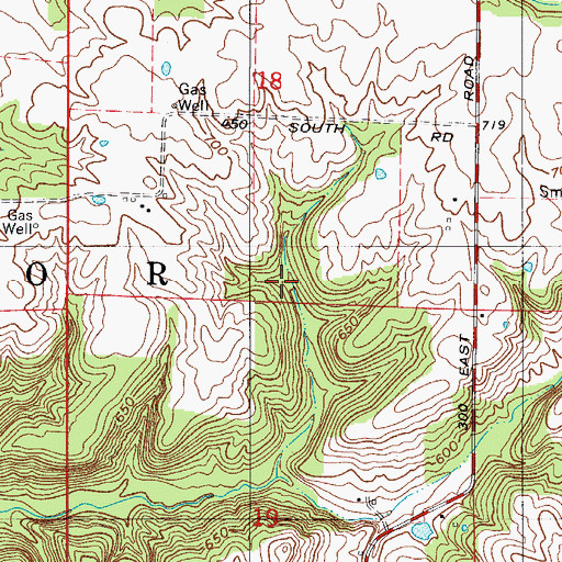 Topographic Map of Township of Taylor, IN