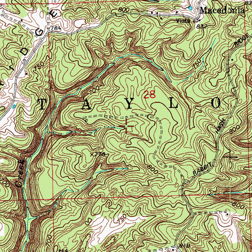 Topographic Map of Township of Taylor, IN