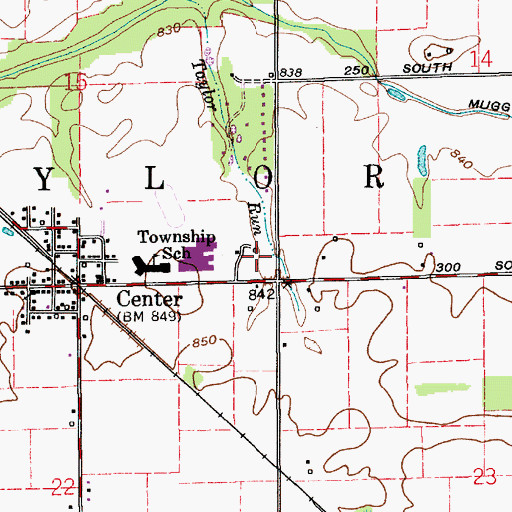 Topographic Map of Township of Taylor, IN