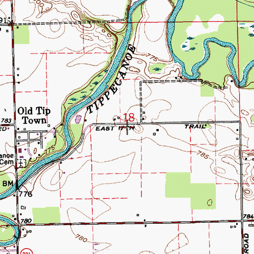 Topographic Map of Township of Tippecanoe, IN