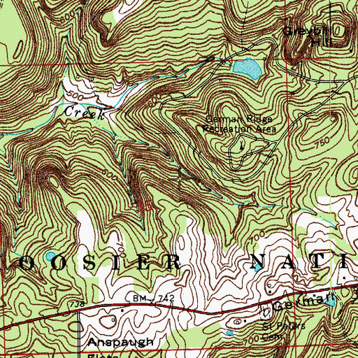 Topographic Map of Township of Tobin, IN
