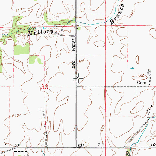 Topographic Map of Township of Troy, IN