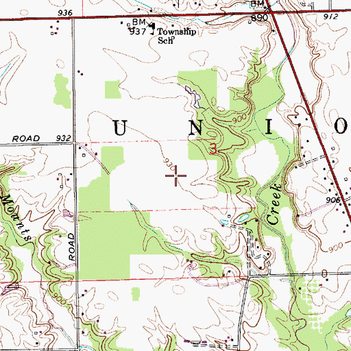 Topographic Map of Township of Union, IN